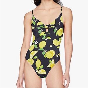 Tina Turk Lemon Print One Piece Swimsuit Size 6